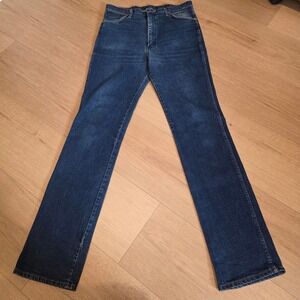 VTG Wrangler Made in USA Blue Denim Jeans Mens Fits 33x36 Straight Leg Cowboy
